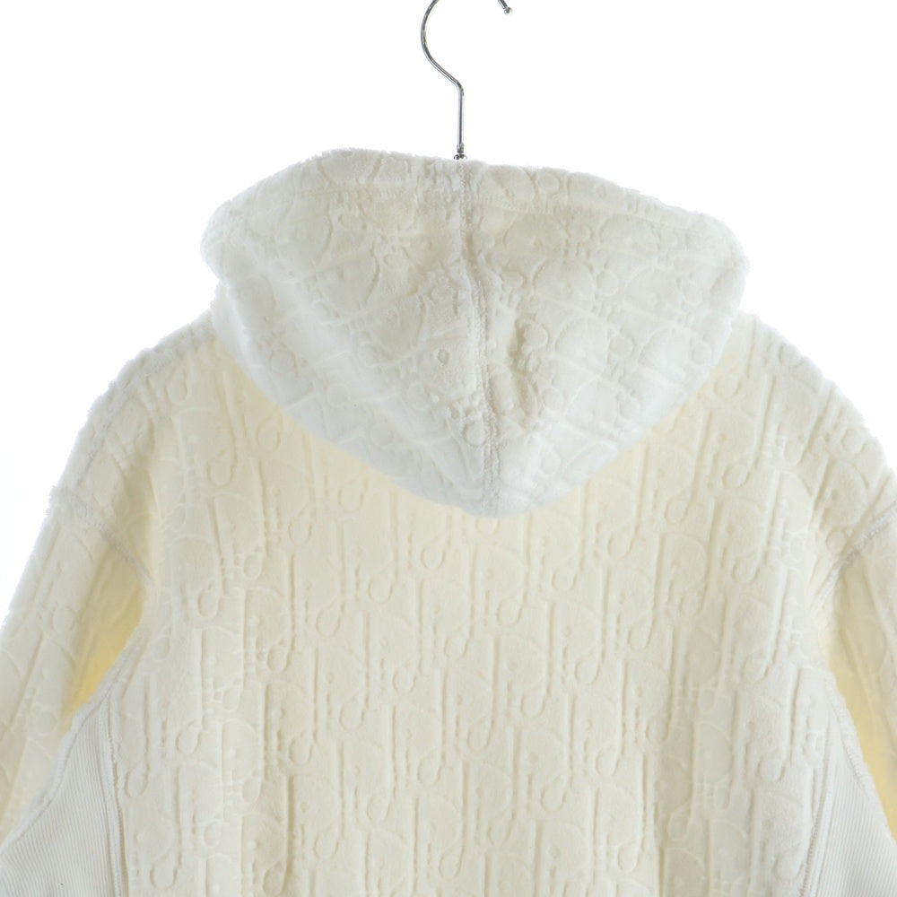 DIOR(ディオール) 22SS 総柄 オブリーク ジャガード プルオーバーフーディー パーカー スウェット ホワイト レディース 113J631A0684