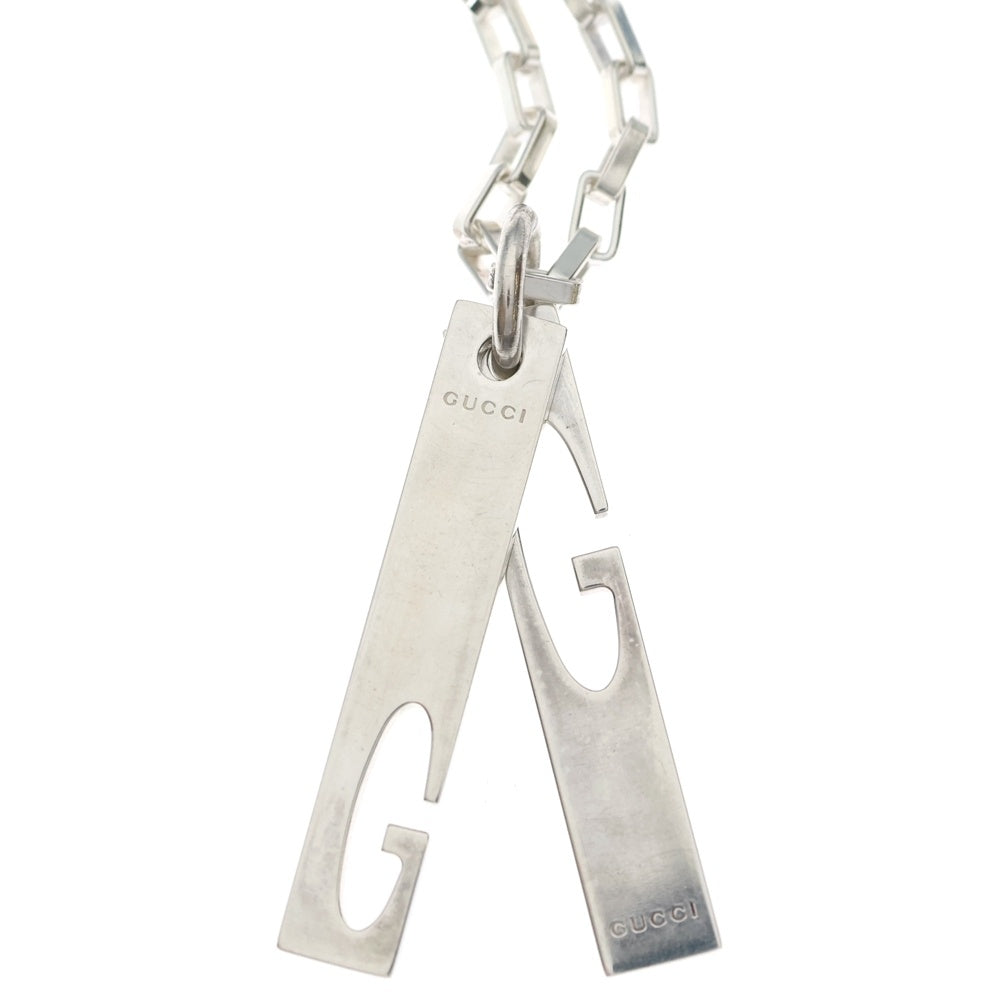 GUCCI(グッチ) ダブルプレート ペンダントップ ネックレス シルバー