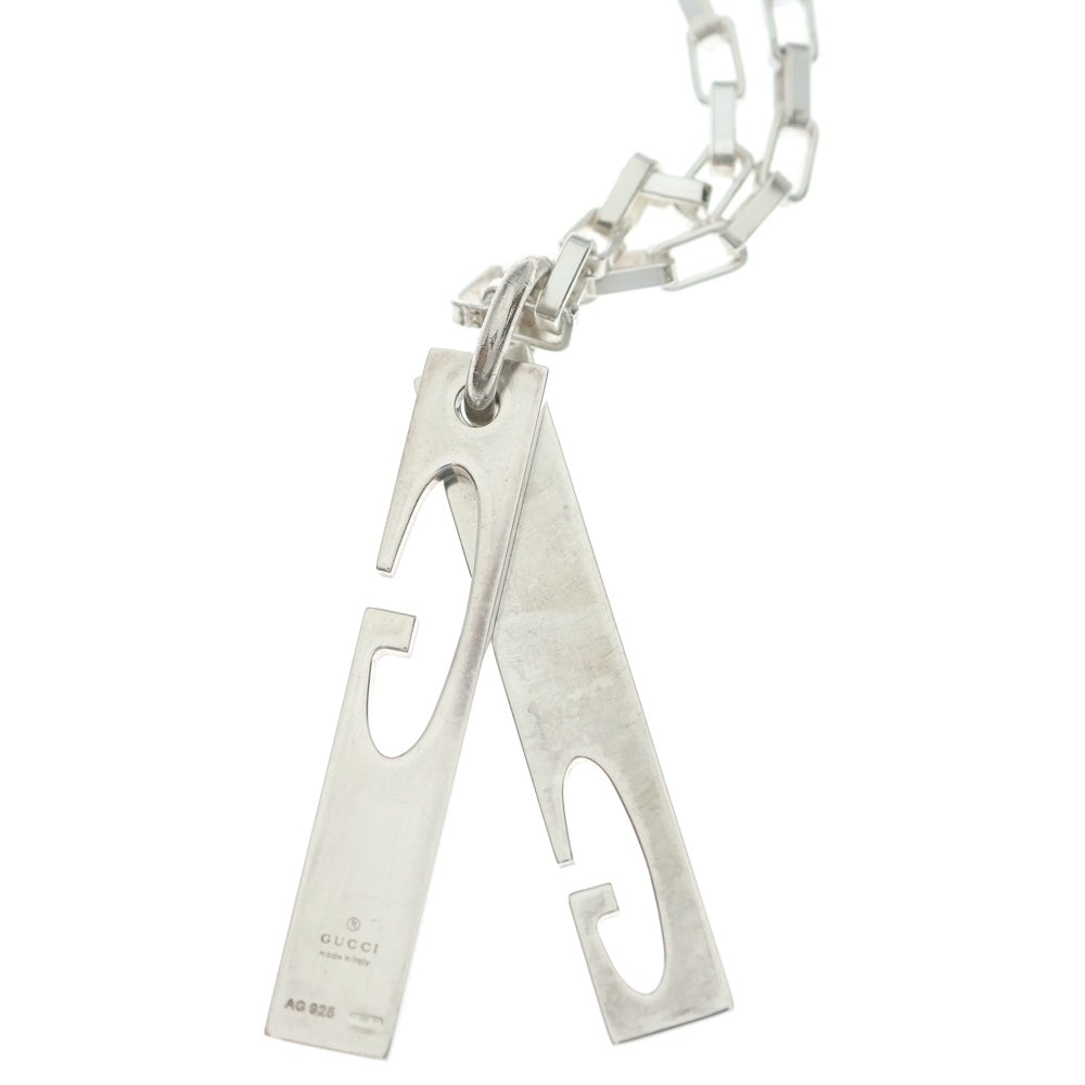 GUCCI(グッチ) ダブルプレート ペンダントップ ネックレス シルバー