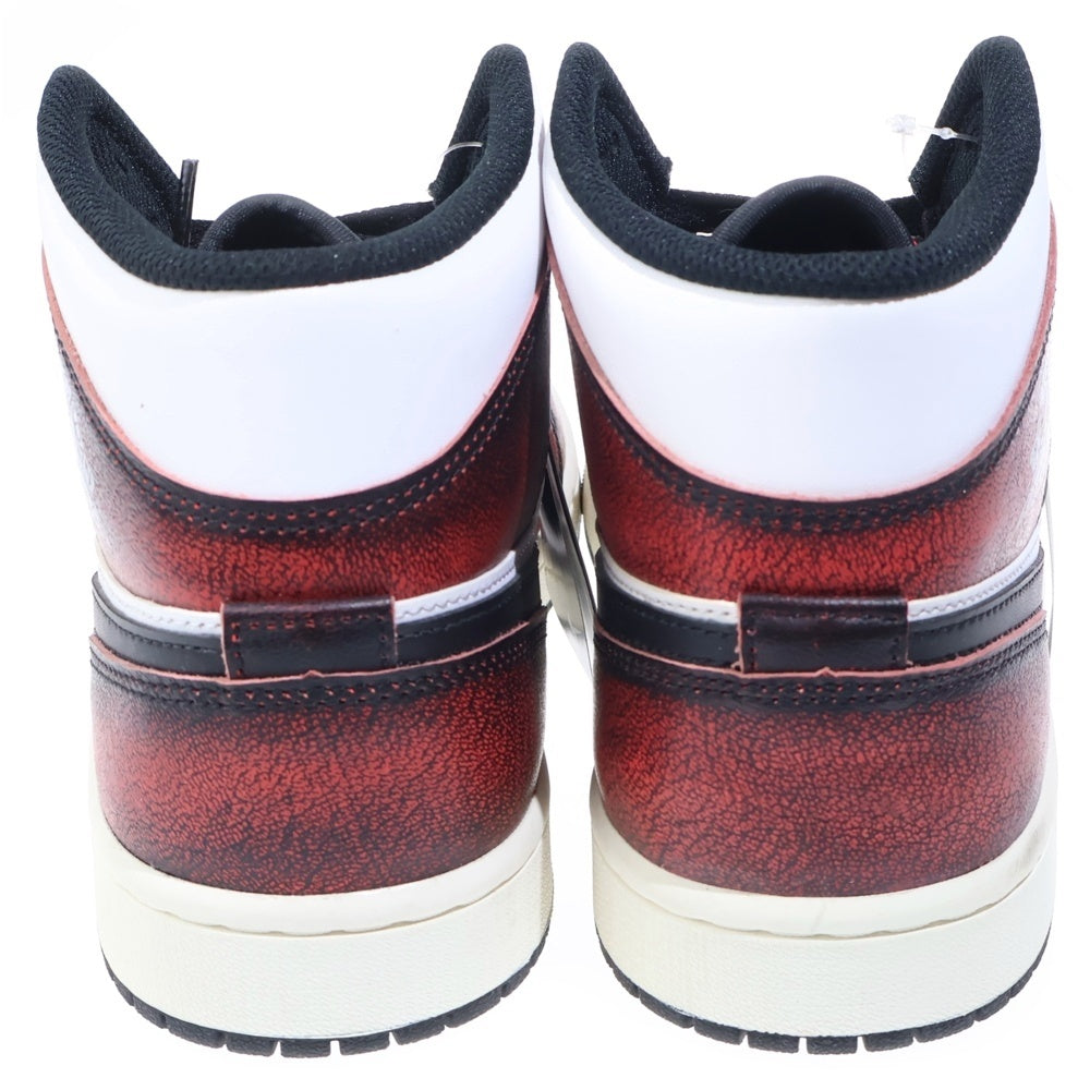 NIKE(ナイキ) AIR JORDAN1 MID SE WEAR AWAY エアジョーダン1 ミッド ハイカットスニーカー レッド/ホワイト US9.5/27.5cm DV9565-006