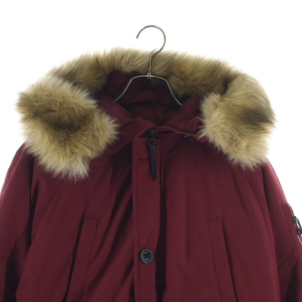 THE NORTH FACE(ザノースフェイス) MERIDEN DAWN JACKET 2013H06 ホワイトレーベル 韓国限定 ファーフーデッドダウンジャケット レッド キッズ