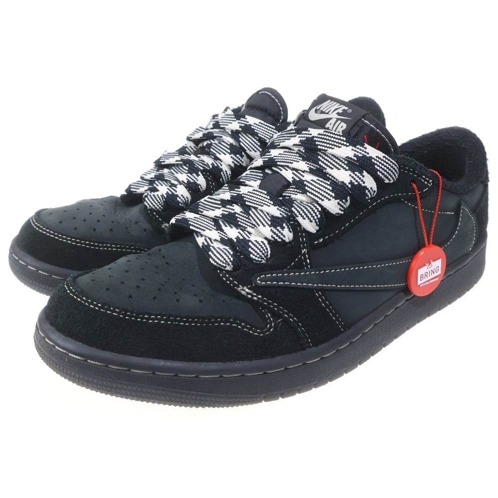 NIKE(ナイキ) ×TRAVIS SCOTT AIR JORDAN 1 LOW OG SP BLACK PHANTOM DM7866-001 エアジョーダン1 ブラックファントム ローカットスニーカー ブラック US9/27cm