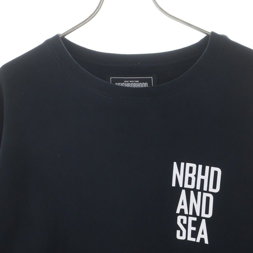NEIGHBORHOOD(ネイバーフッド) ×WIND AND SEA Logo Sweatshirt ウィンダンシー ロゴ クルーネックスウェットトレーナー ブラック 231UWWSN-CSM01S
