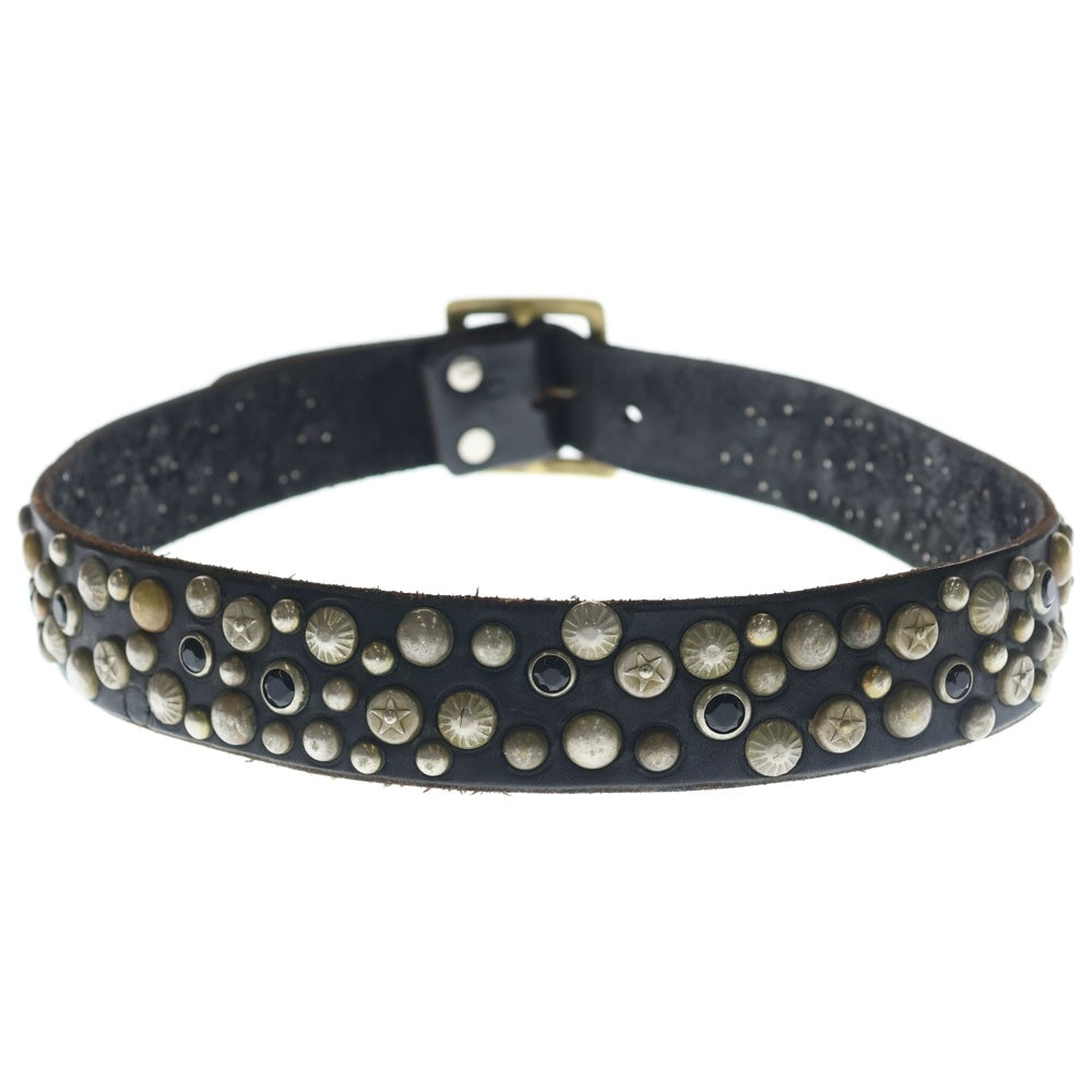 HTC(エイチティーシー) Studs Leather Belt スタッズ レザー ベルト ブラック/ゴールド