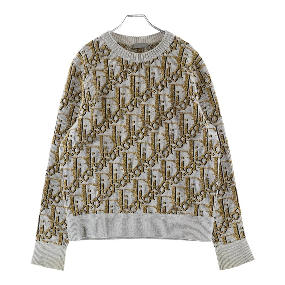 DIOR(ディオール) 21AW Oblique Wool Knit Sweater 193M638AT393 オブリーク クルーネック長袖ウールニットセーター グレー