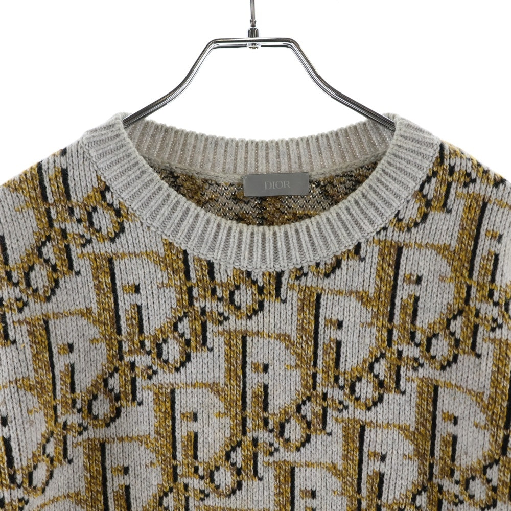 DIOR(ディオール) 21AW Oblique Wool Knit Sweater 193M638AT393 オブリーク クルーネック長袖ウールニットセーター グレー
