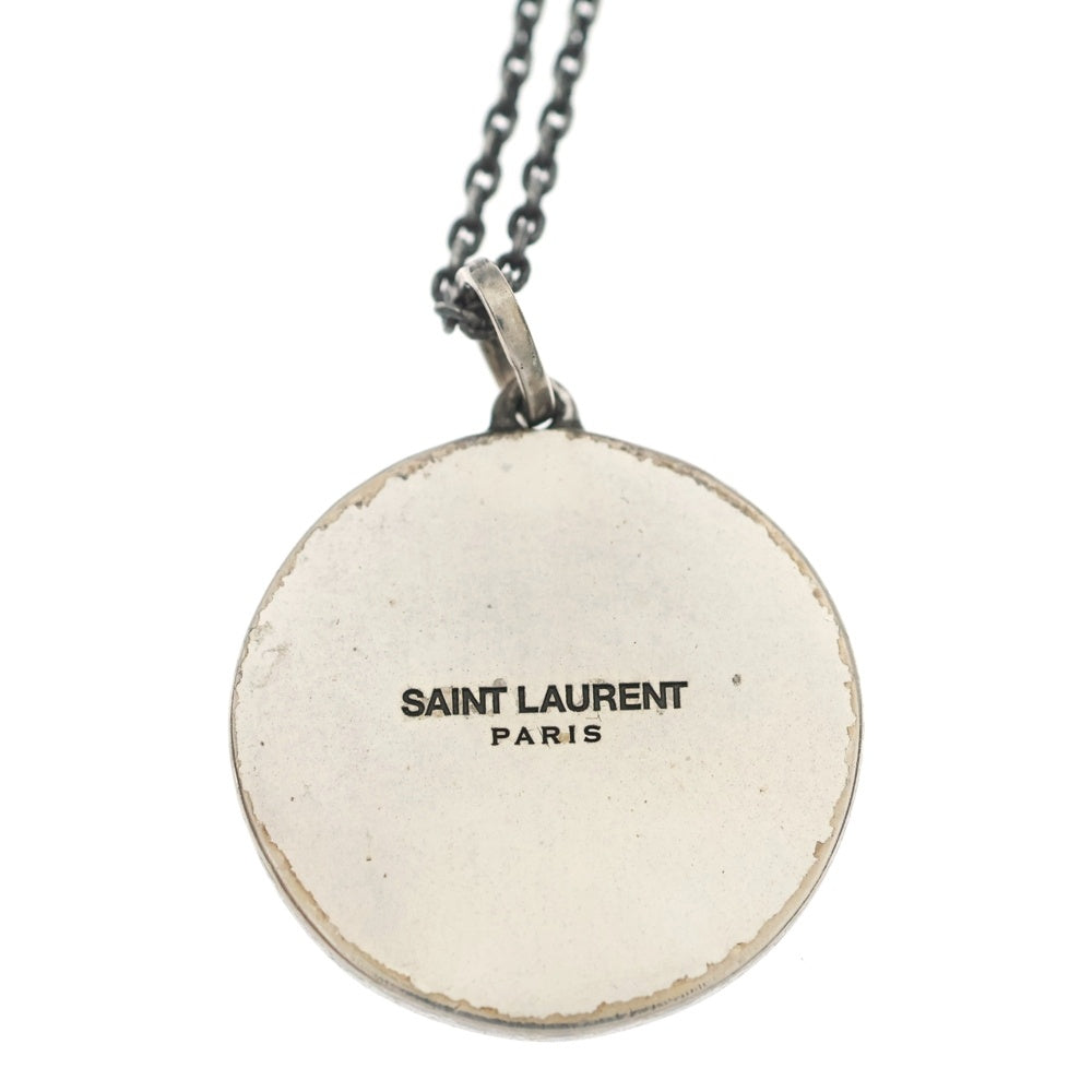 SAINT LAURENT PARIS(サンローランパリ) チェーンネックレス メダルペンダントトップ シルバー