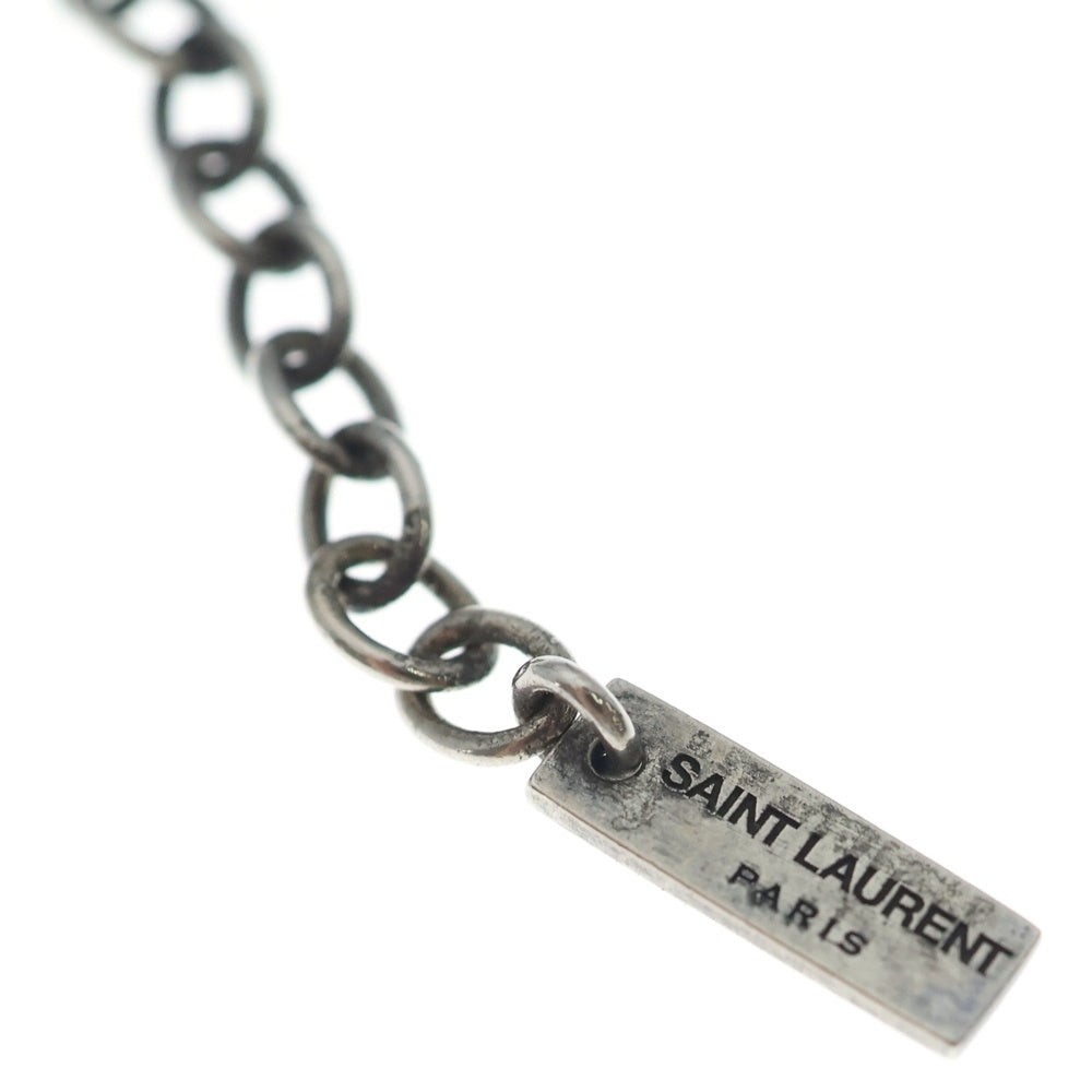 SAINT LAURENT PARIS(サンローランパリ) チェーンネックレス メダルペンダントトップ シルバー