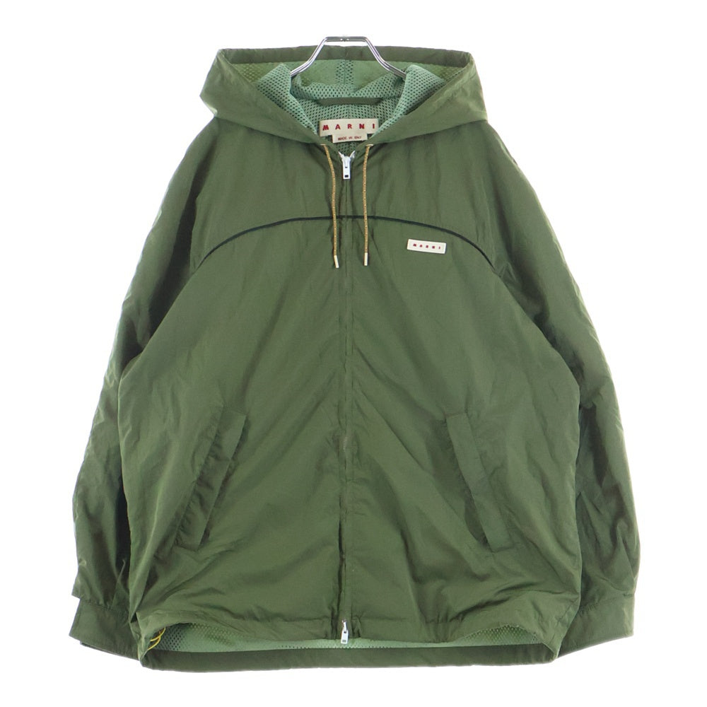 MARNI(マルニ) 26SS Zip Fastening Hooded Jacket ジップ ロゴ ナイロンジャケット カーキ JUMU0203IX UTN934