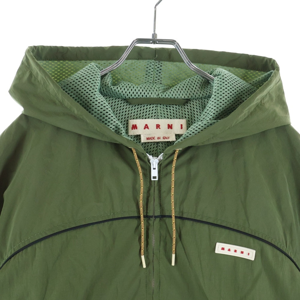 MARNI(マルニ) 26SS Zip Fastening Hooded Jacket ジップ ロゴ ナイロンジャケット カーキ JUMU0203IX UTN934
