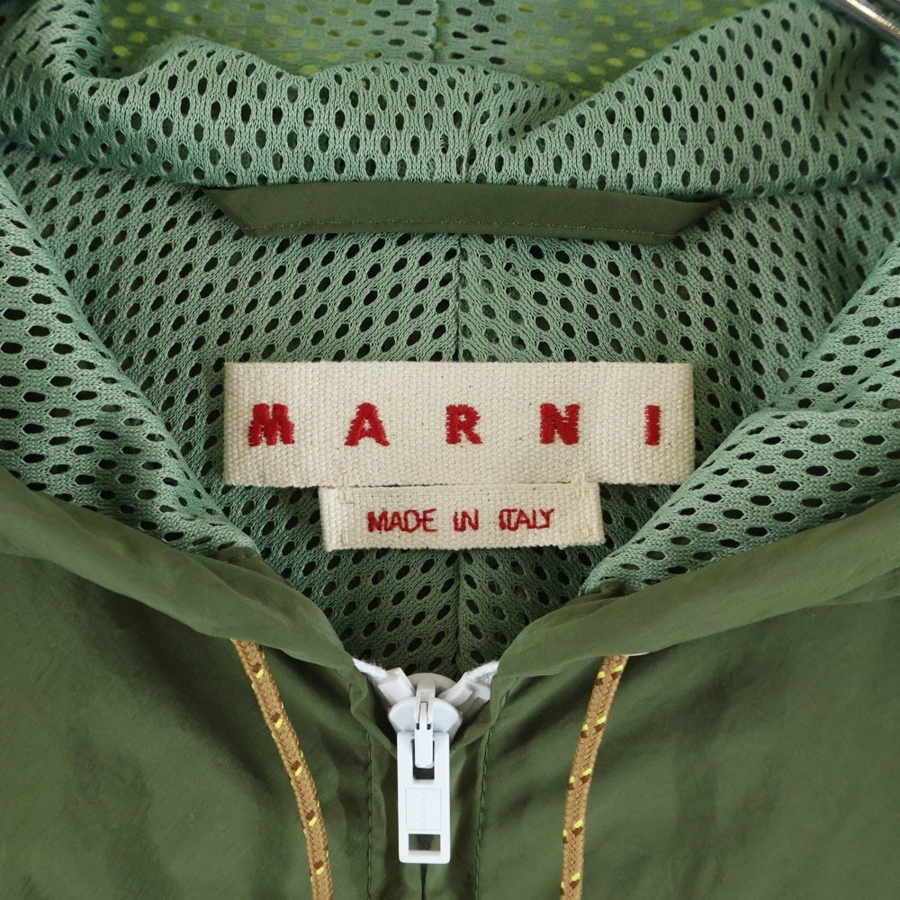 MARNI(マルニ) 26SS Zip Fastening Hooded Jacket ジップ ロゴ ナイロンジャケット カーキ JUMU0203IX UTN934