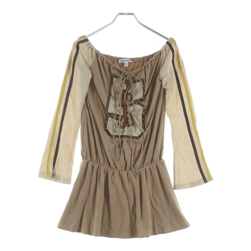 JADED LONDON(ジェイデッドロンドン) LACE-UP NUMBER DRESS レースアップ ナンバー ドレス ワンピース ベージュ レディース JWD4601