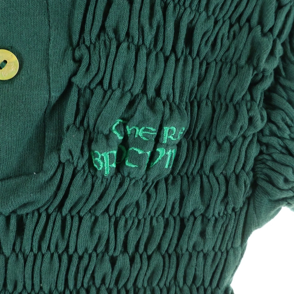 NO BRAND(ノーブランド) CONNER IVES(コーナーアイヴス) 2008RECONSTITUTED SHIRRED HENLEY T-SHIRT シャーリングフリル Tシャツ グリーン レディース