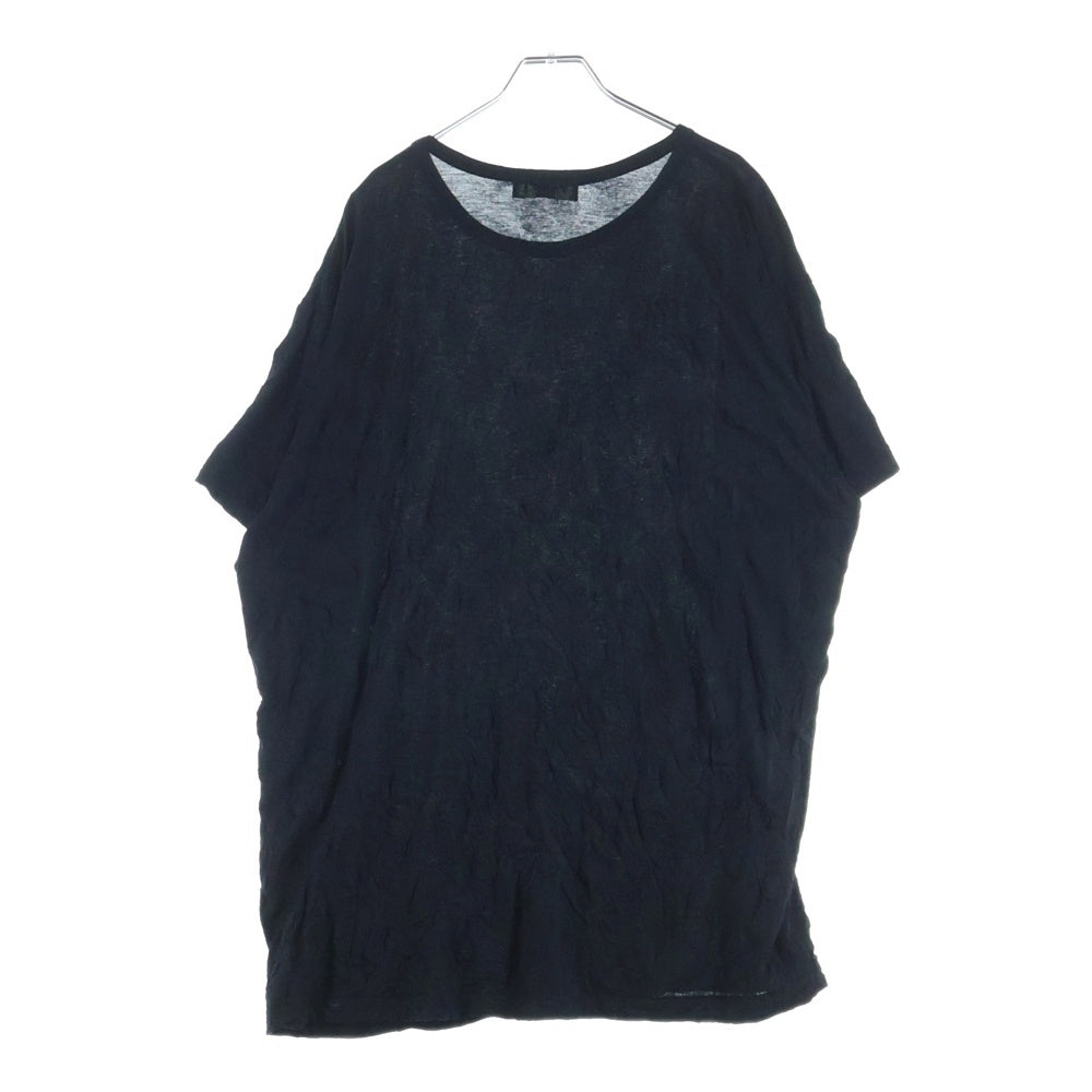 Yohji Yamamoto POUR HOMME(ヨウジヤマモト プールオム) 20SS シワ加工 クルーネック半袖Tシャツカットソー ブラック HN-T87-889