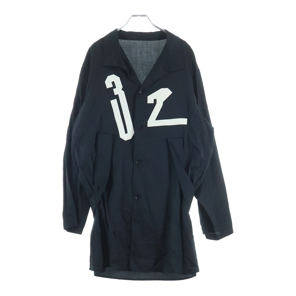 Yohji Yamamoto POUR HOMME(ヨウジヤマモト プールオム) 19SS ナンバリングパッチ サスペンダー 長袖シャツ ブラック HH-B69-006