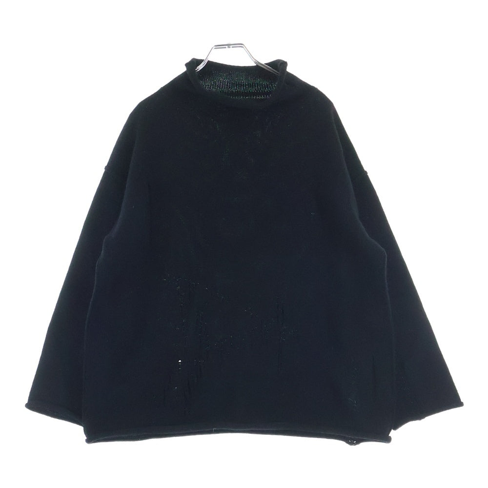 B Yohji Yamamoto(ビー ヨウジヤマモト) ネック クロップド丈 ニット セーター ブラック NV-K52-197