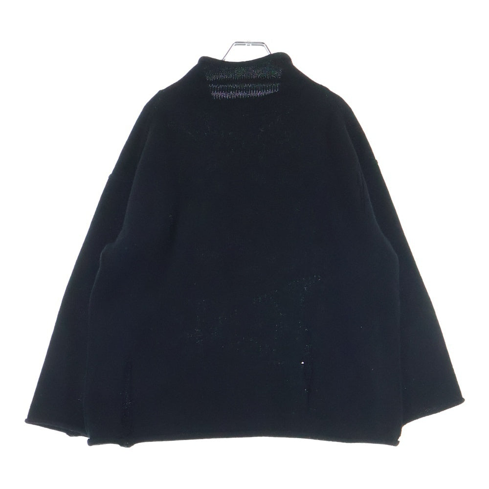 B Yohji Yamamoto(ビー ヨウジヤマモト) ネック クロップド丈 ニット セーター ブラック NV-K52-197