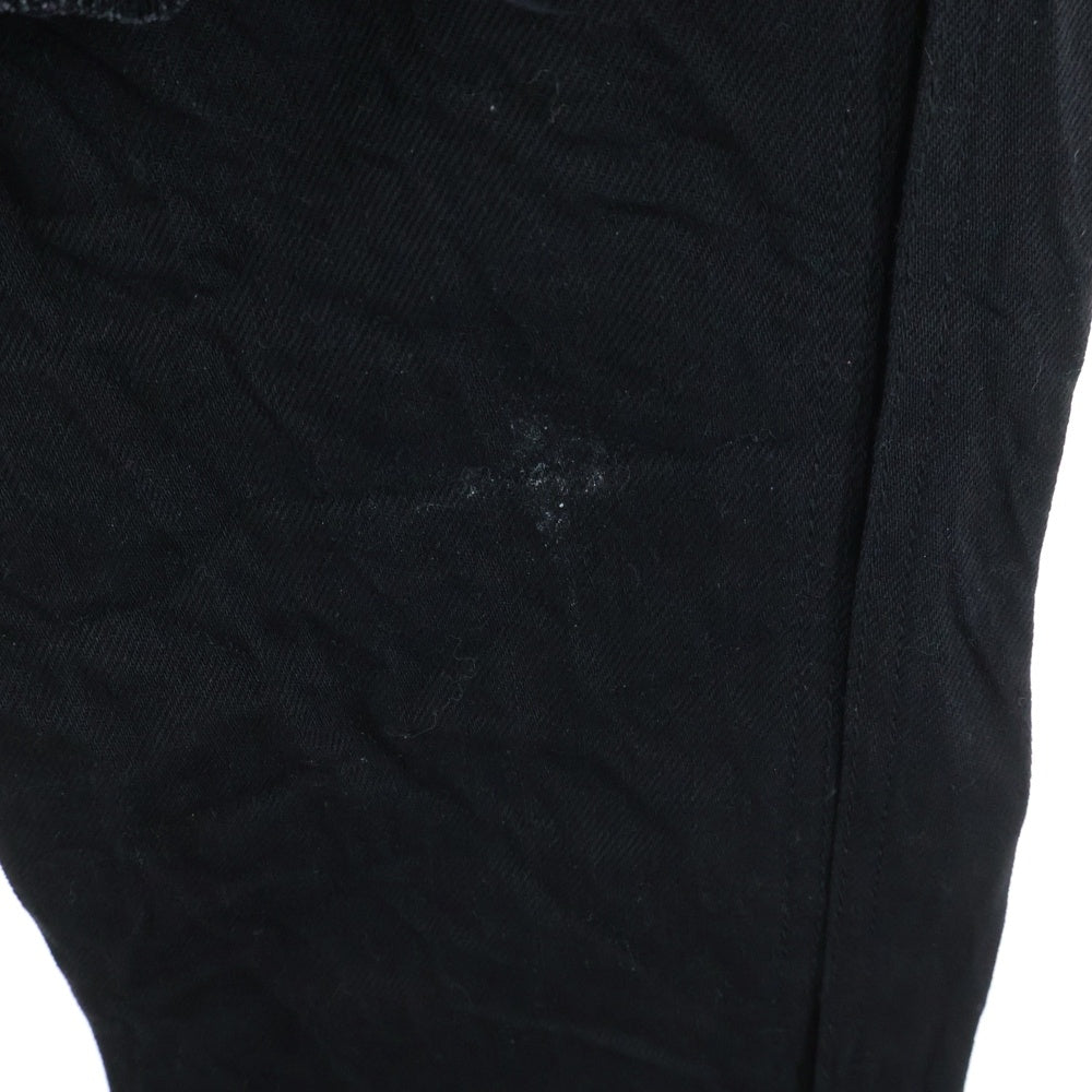 Yohji Yamamoto(ヨウジヤマモト) ダメージ加工 サイドドローコード デニムパンツ ジーンズ ブラック FE-P02-003
