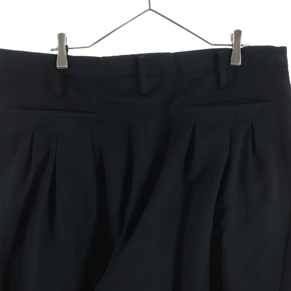 Yohji Yamamoto POUR HOMME(ヨウジヤマモト プールオム) ウール ワイド パンツ ガウチョパンツ ブラック HD-P54-100