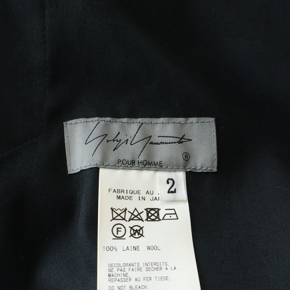 Yohji Yamamoto POUR HOMME(ヨウジヤマモト プールオム) ウール ワイド パンツ ガウチョパンツ ブラック HD-P54-100