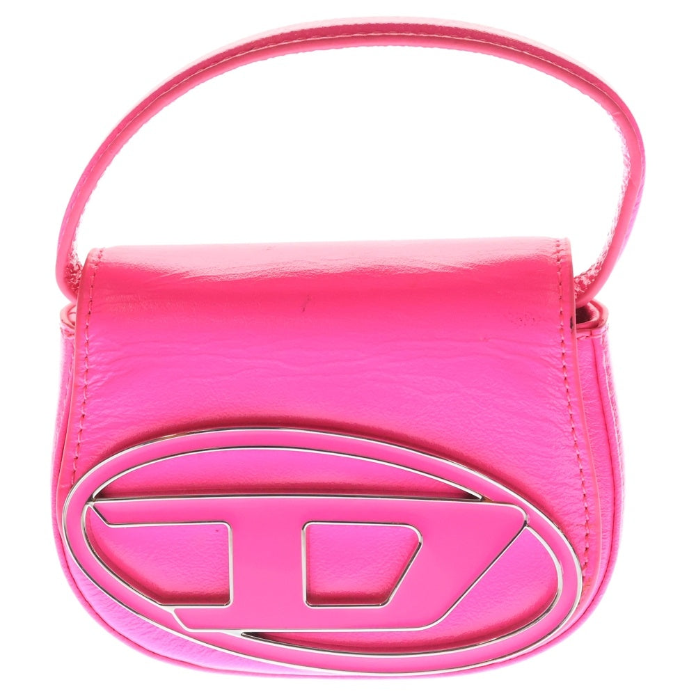 DIESEL(ディーゼル) 1DR DOME BAG ロゴプレート ショルダーバッグ ピンク レディース