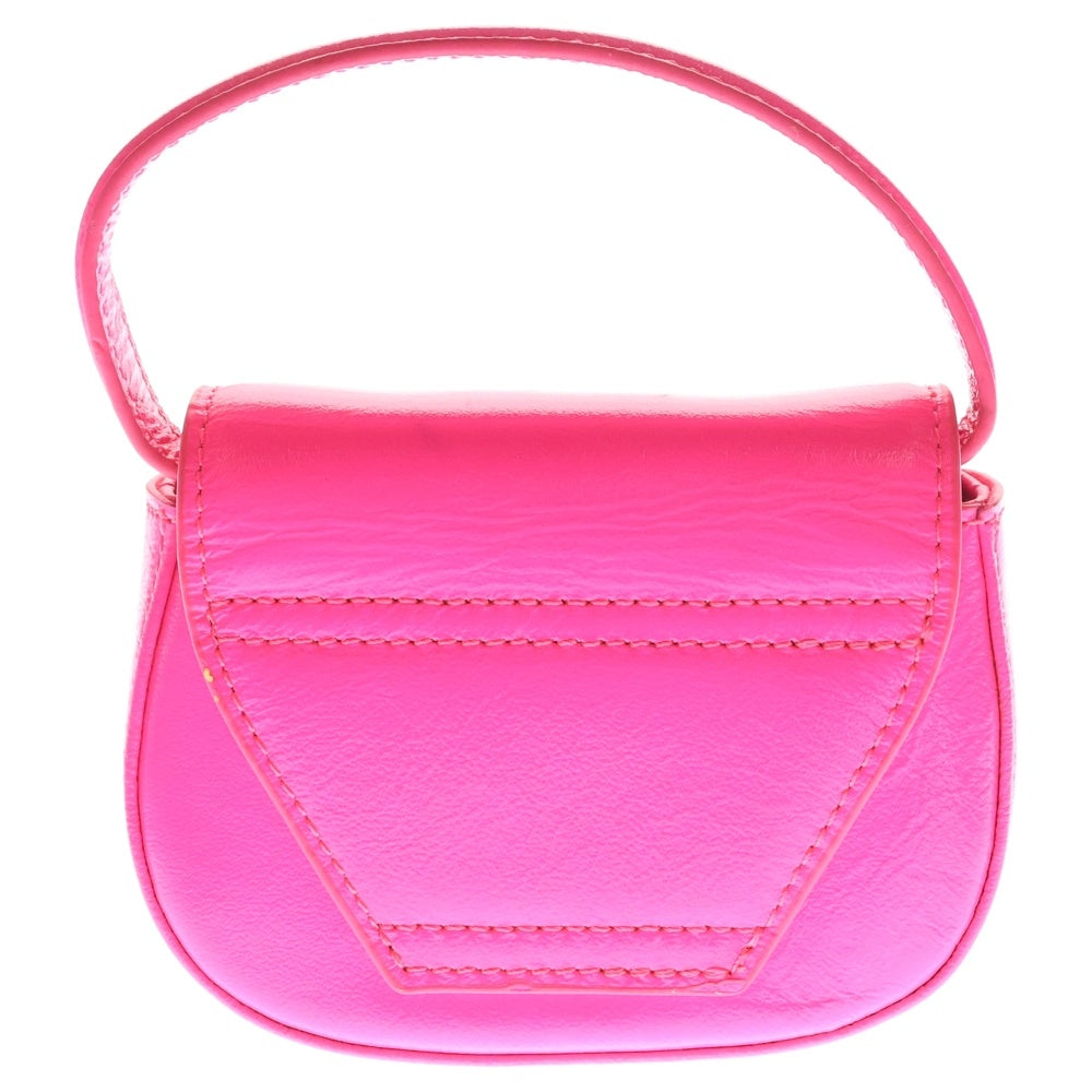 DIESEL(ディーゼル) 1DR DOME BAG ロゴプレート ショルダーバッグ ピンク レディース