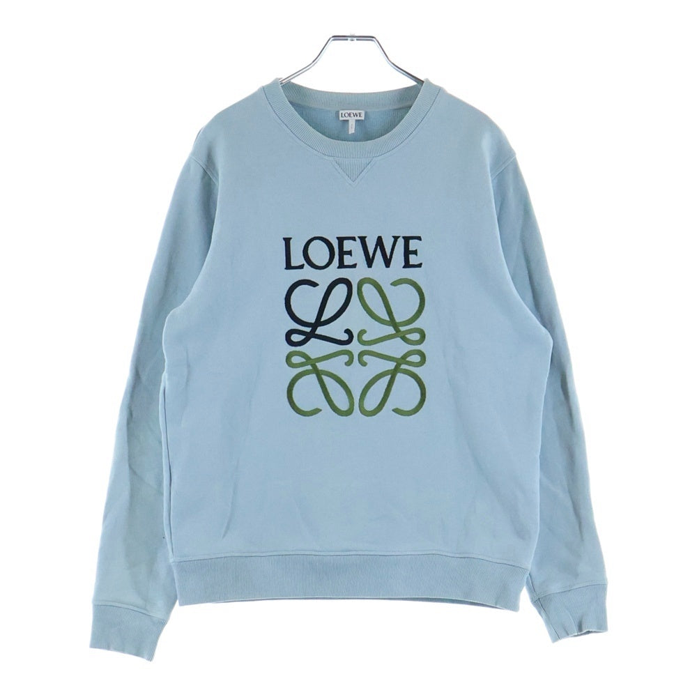 LOEWE(ロエベ) ANAGRAM SWEAT H6109900CR フロントアナグラムロゴ刺繍 クルーネック長袖スウェットトレーナー ブルー