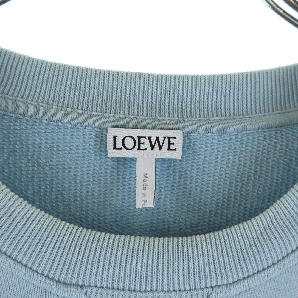 LOEWE(ロエベ) ANAGRAM SWEAT H6109900CR フロントアナグラムロゴ刺繍 クルーネック長袖スウェットトレーナー ブルー