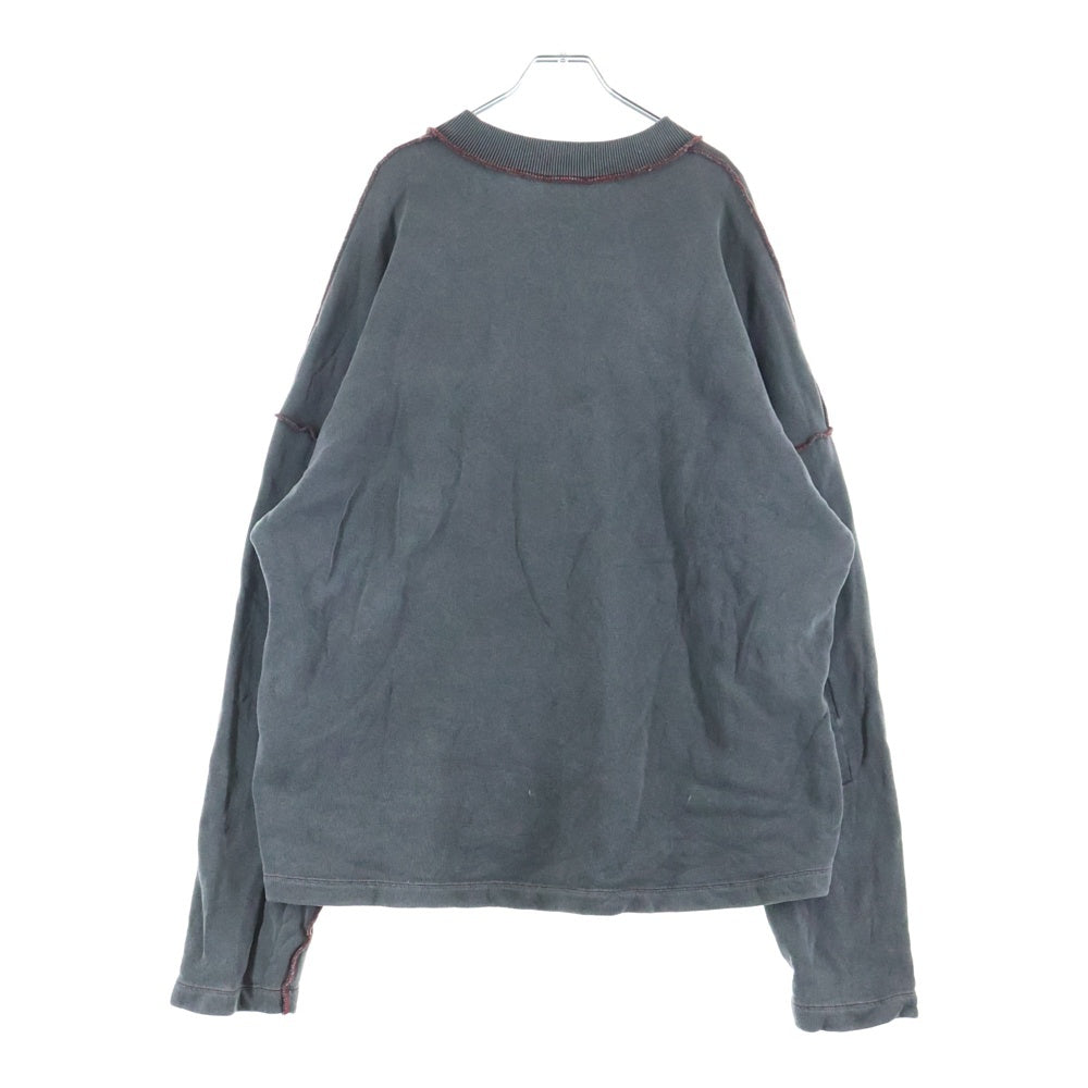 DIESEL(ディーゼル) S-MOLOCK CREWNECK SWEAT エルボーロゴクルーネック長袖スウェットトレーナー グレー A06171