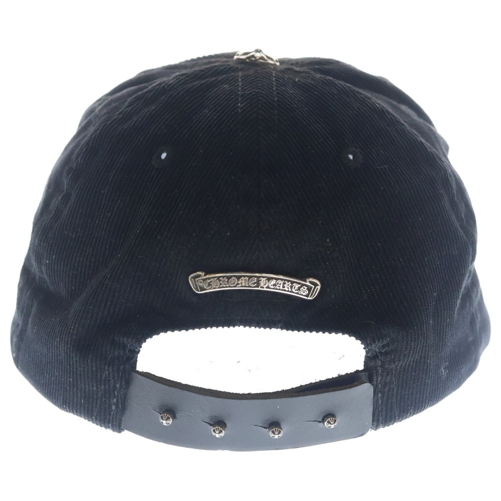CHROME HEARTS(クロムハーツ) SLOUCHY 5 PANEL CAP ダガー装飾クロスボール付きスエードレザーキャップ 帽子 ブラック/シルバー