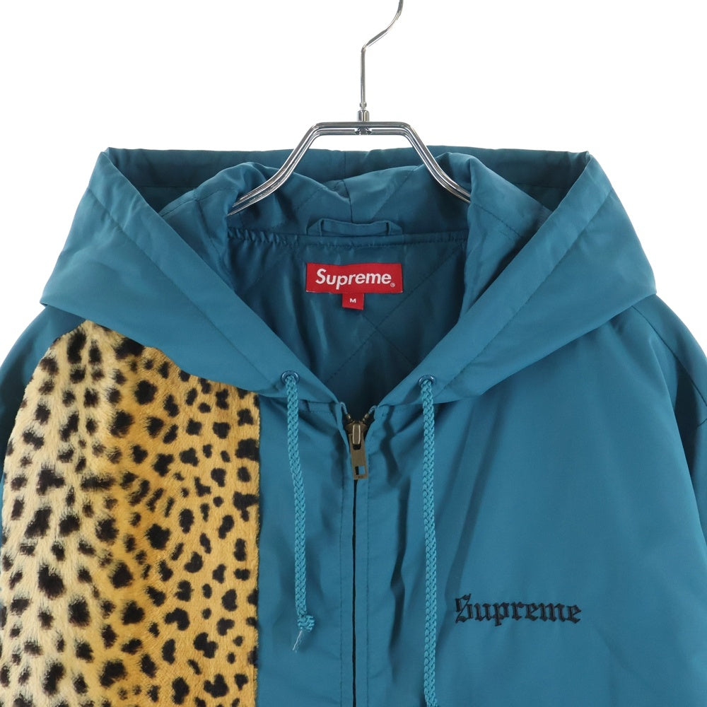 SUPREME(シュプリーム) 19SS Cheetah Hooded Station Jacket ジップアップ ナイロンジャケット フーディ ブルー