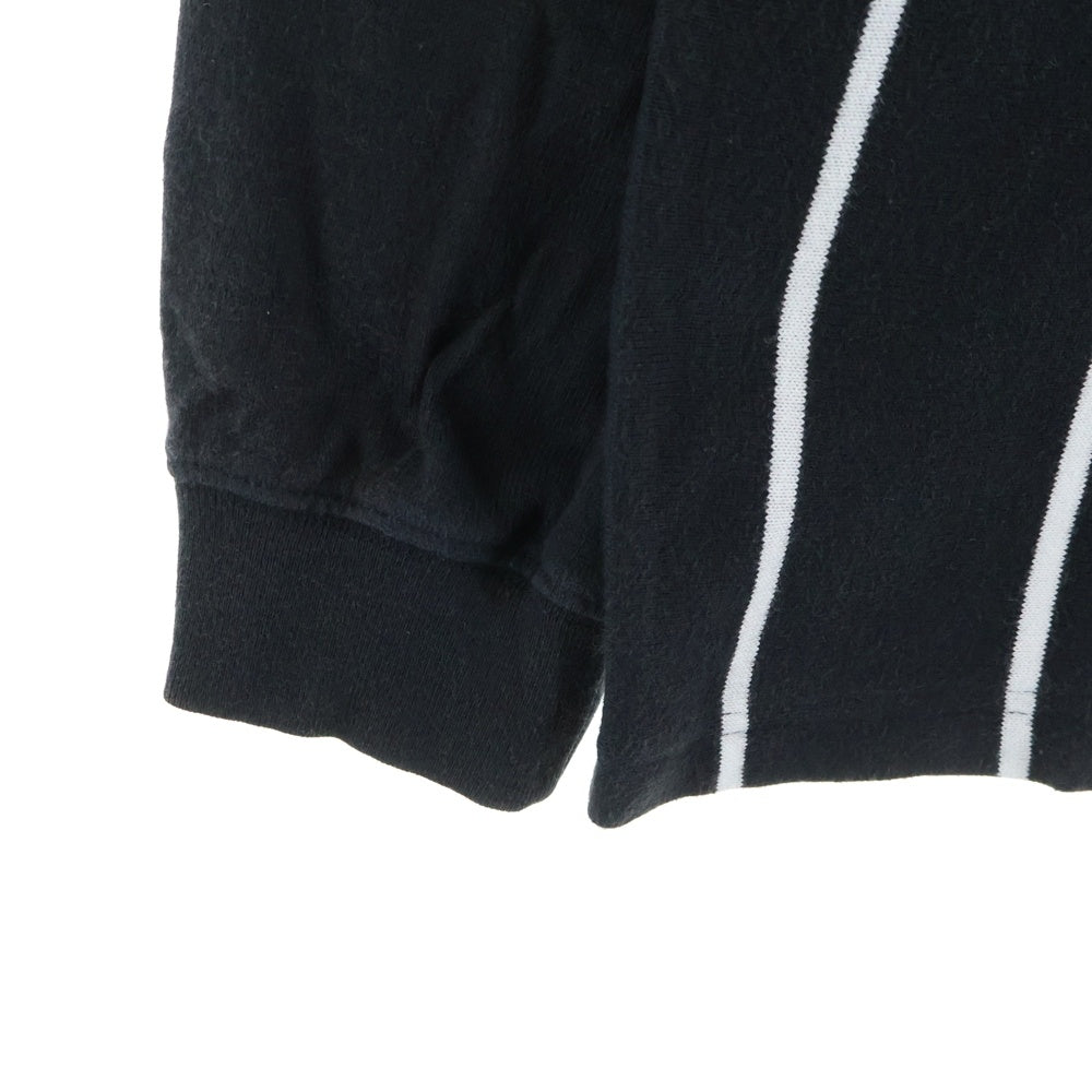 SUPREME(シュプリーム) 24AW STRIPE RAGLAN L/S TOP ストライプ ラグラン バッグプリント 長袖カットソー ブラック/ホワイト