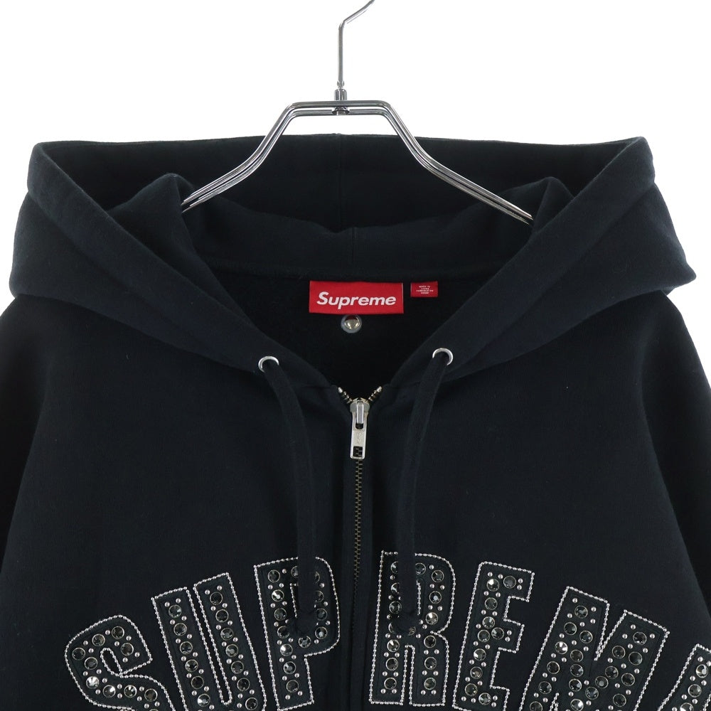 SUPREME(シュプリーム) 25SS ×B.B SIMON ZIP UP HOODED SWEATSHIRT スタッズ ジップアップフーディー ブラック