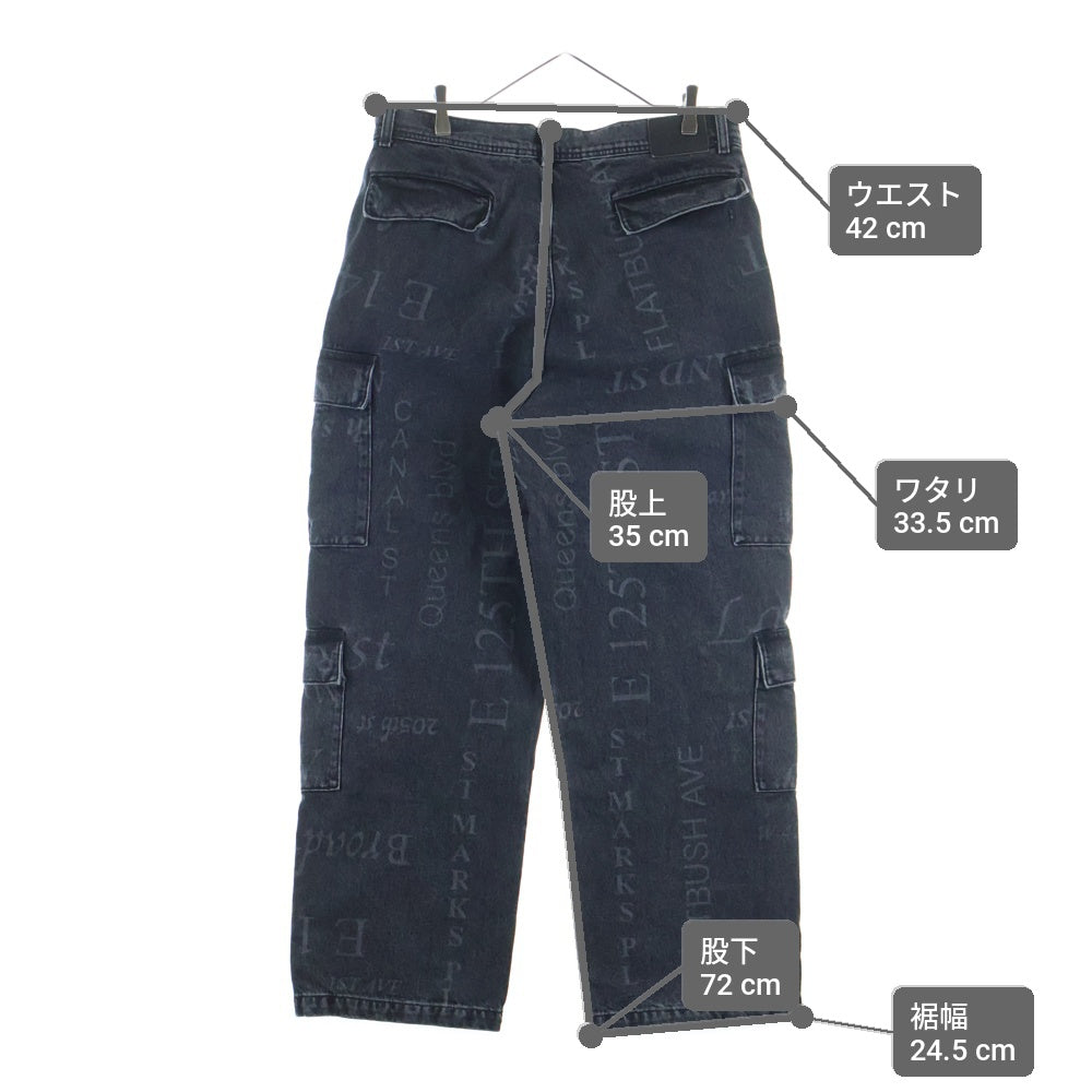 SUPREME(シュプリーム) 24AW ×MARTINE ROSE DENIM CARGO PANTS ウォッシュド加工 デニムカーゴパンツ ブラック