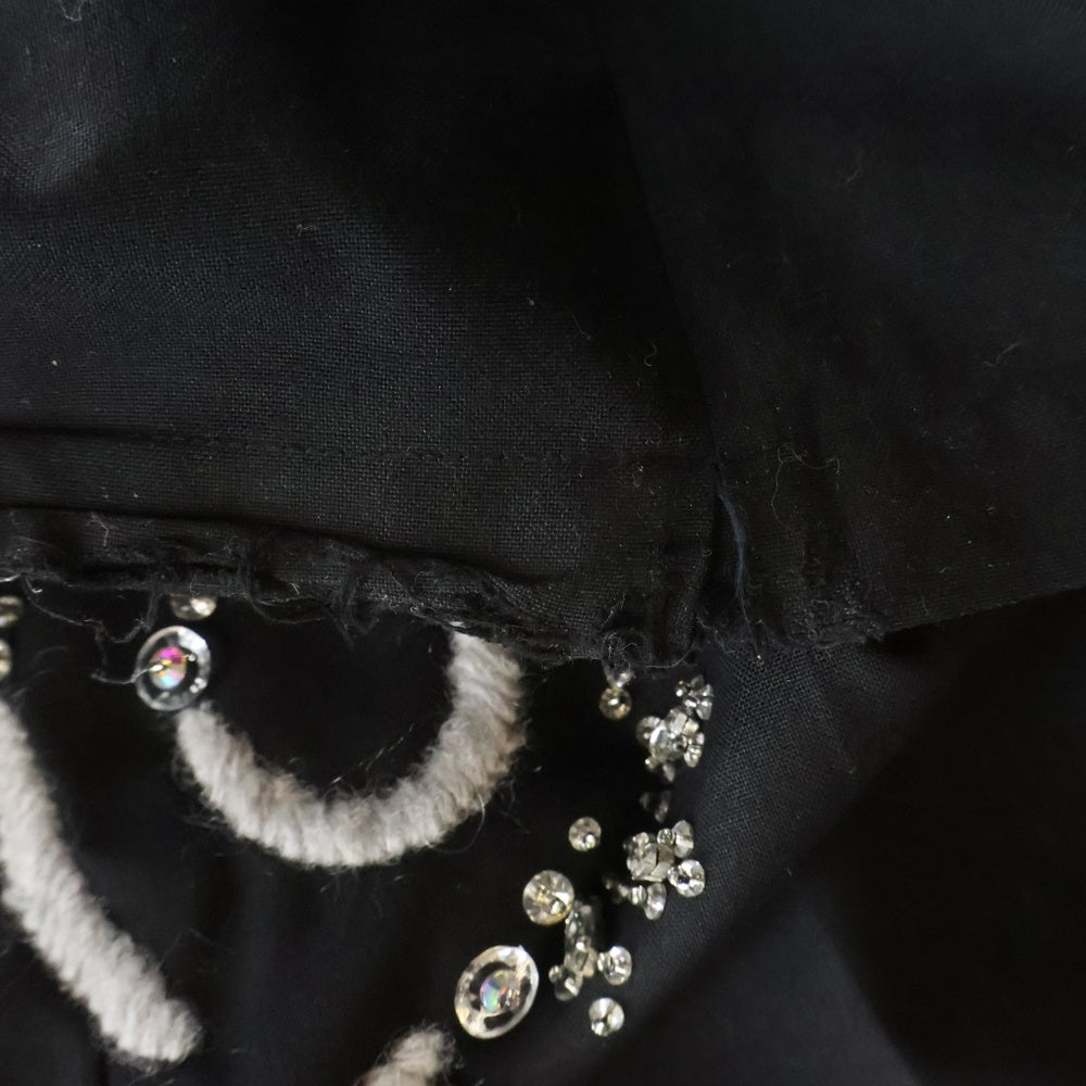 BLUEMARBLE(ブルーマーブル) Embroidered Pants In Wool フロントスタッズデザイン ウールスラックス ブラック