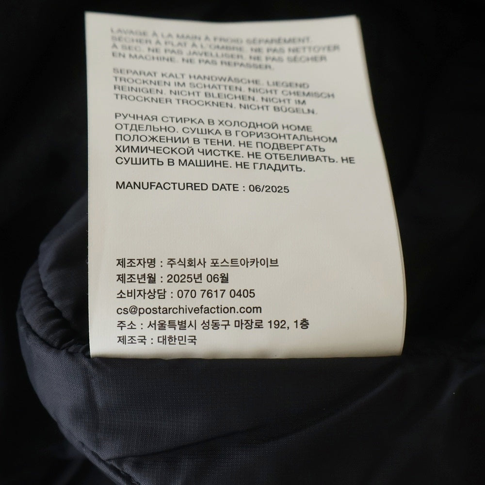 POST ARCHIVE FACTION(ポストアーカイブファクション) M66 PARKA 25F-002BK 裏地キルティング ファーフーデッドジップアップコート ブラック