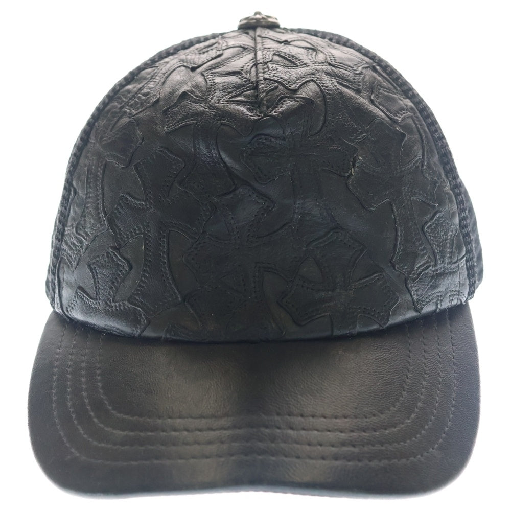 CHROME HEARTS(クロムハーツ) セメタリークロスパッチ/レザー/メッシュキャップ/トラッカーキャップ/帽子/クロスボール/スクロールラベル