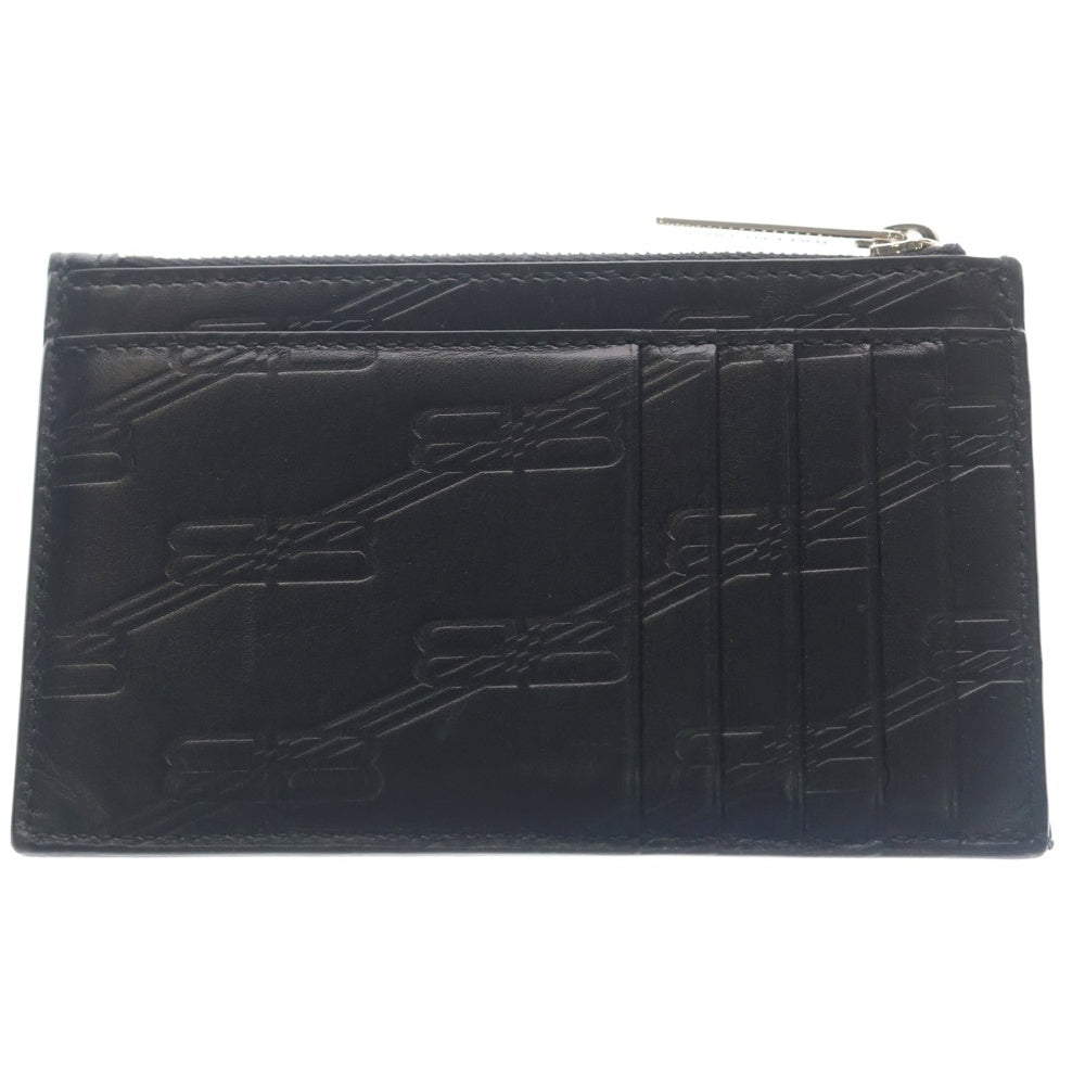 BALENCIAGA(バレンシアガ) EMBOSSED MONOGRAM COIN CASE 717784 エンボス加工 BBモノグラム フラグメントケース カードケース コインケース 小銭入れ ブラック