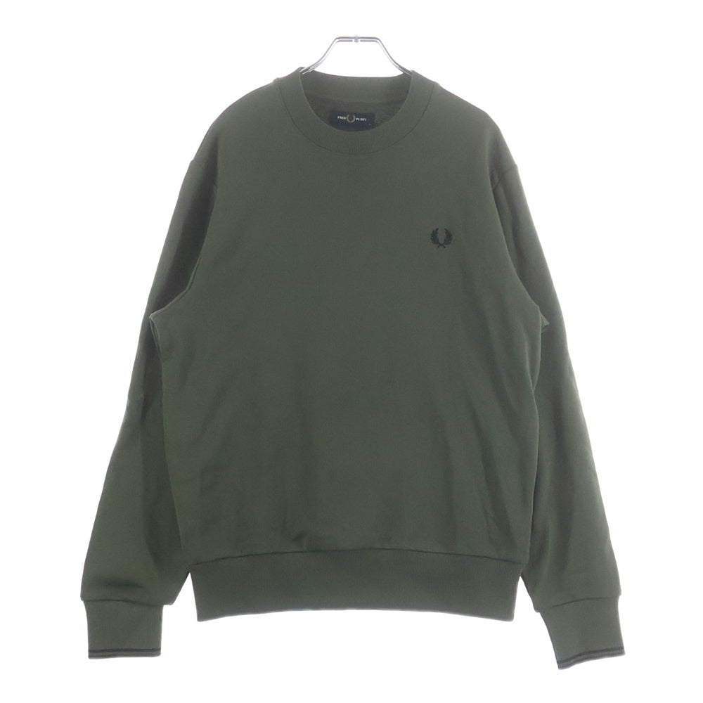 FRED PERRY(フレッドペリー) CREW NECK SWEATSHIRT ロゴ刺繍 クルーネックスウェットトレーナー グリーン M7535