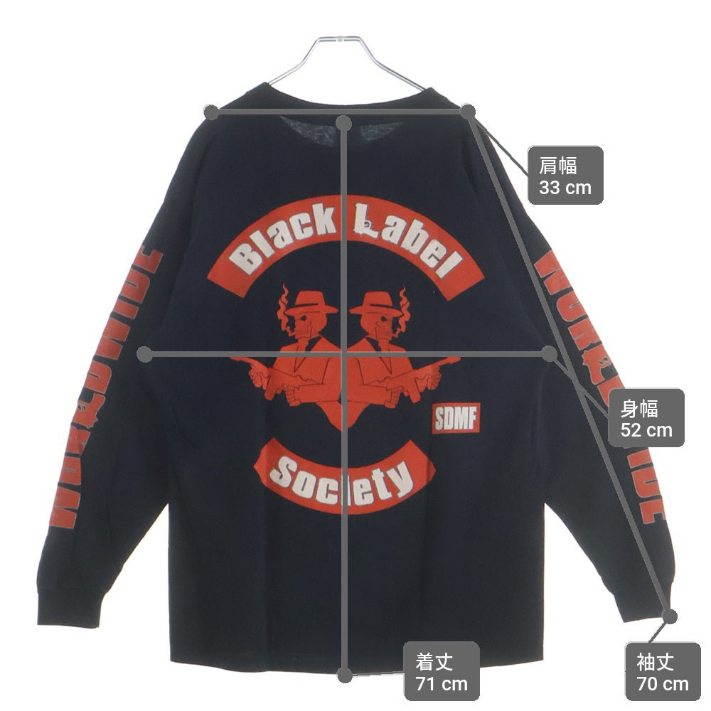 VINTAGE(ヴィンテージ) 00S BLS MAFIA BLACK LABEL SOCIETY DELTAタグ ブラック レーベル ソサアイアティ デルタ 両面プリントクルーネック長袖Tシャツ ロンT バンT 2005コピーライト