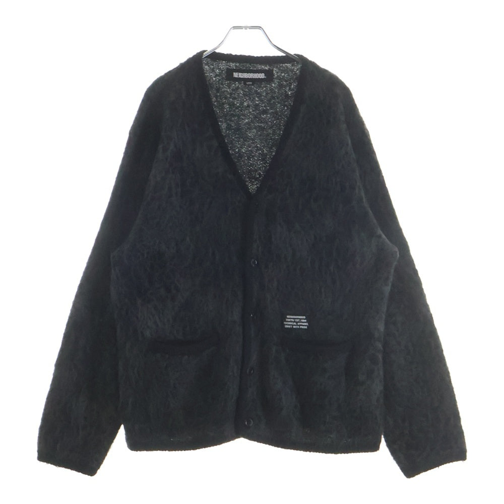 NEIGHBORHOOD(ネイバーフッド) 2AW MOHAIR CARDIGAN 222FUNH-KNM02 レオパード総柄 アクリル混 モヘア長袖ニットカーディガン グレー