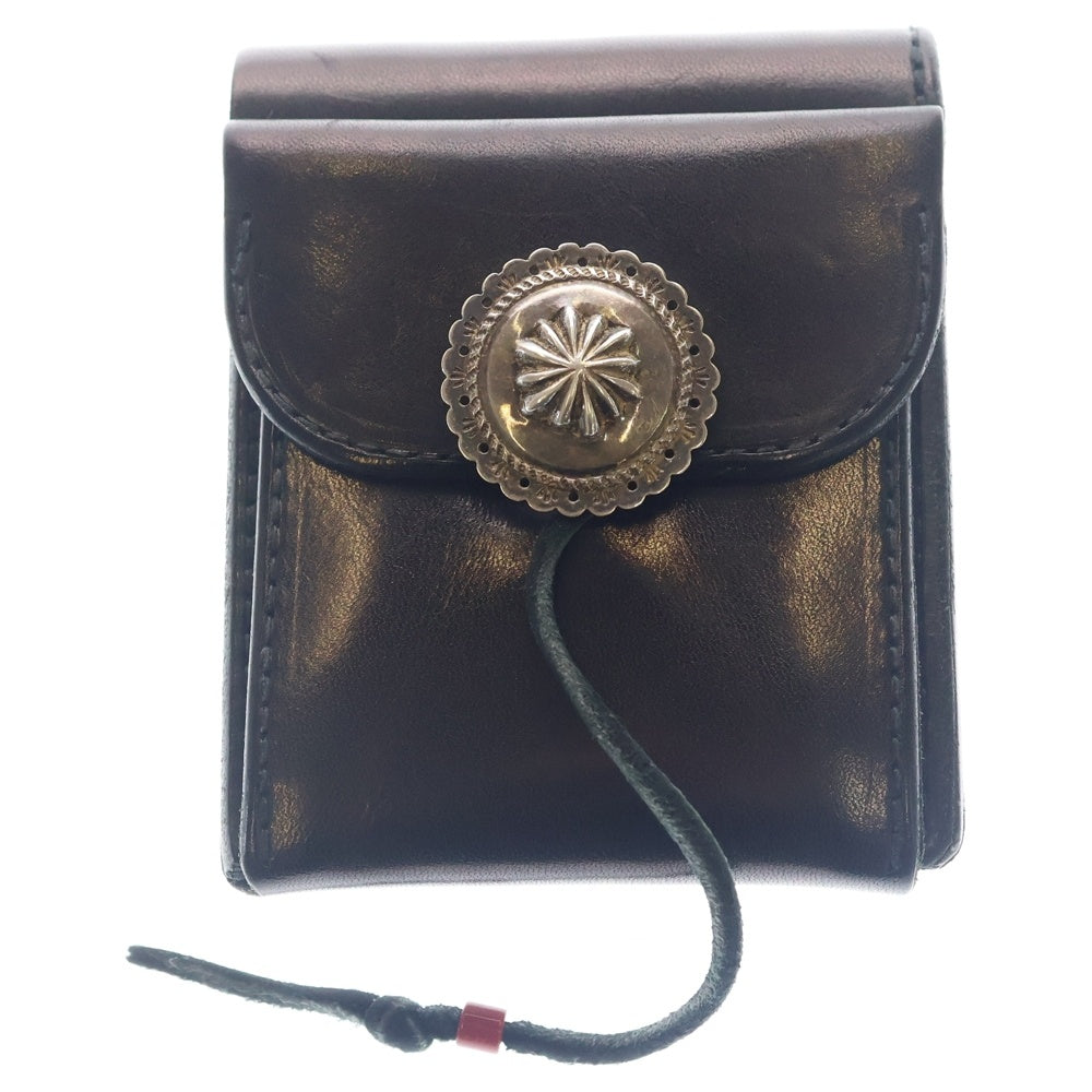 goro's(ゴローズ) SV フラワーコンチョ付き 二つ折り財布 レザーウォレット ブラック