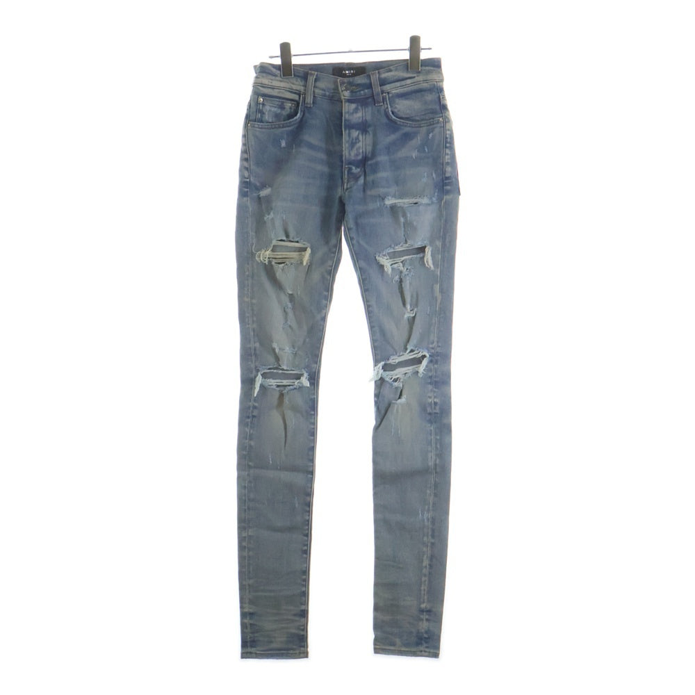 AMIRI(アミリ) 21SS MX1 DAMAGE SKINNY DENIM PANTS SR1XMD005SAMDSI ダメージ加工 スキニーデニムパンツ ジーンズ インディゴ