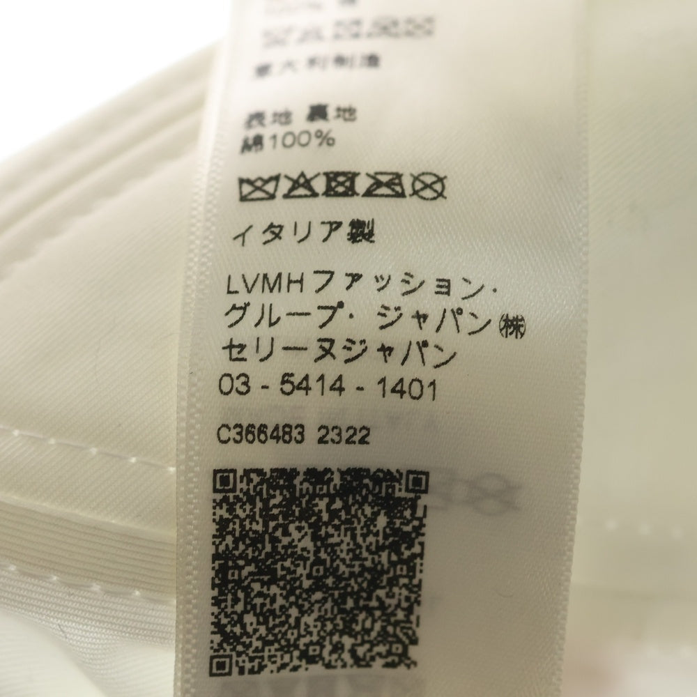 CELINE(セリーヌ) トリオンフ ワッペンロゴ コットン 6パネル ベースボールキャップ 帽子 ホワイト 2AUT6969P.01BC