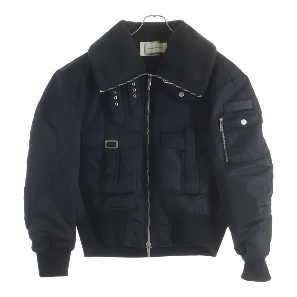 Feng Chen Wang(フェン チェン ワン) Flight Cargo Jacket フライト カーゴジャケット ブルゾン ブラック FUF18JK11B