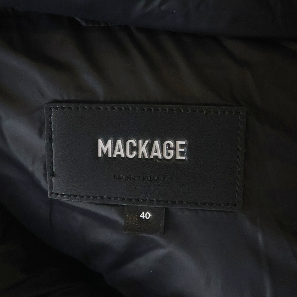 MACKAGE(マッカージュ) Kent-Z グライドン 袖ワッペン ジップアップダウンジャケット ブラック 10332223ー3A