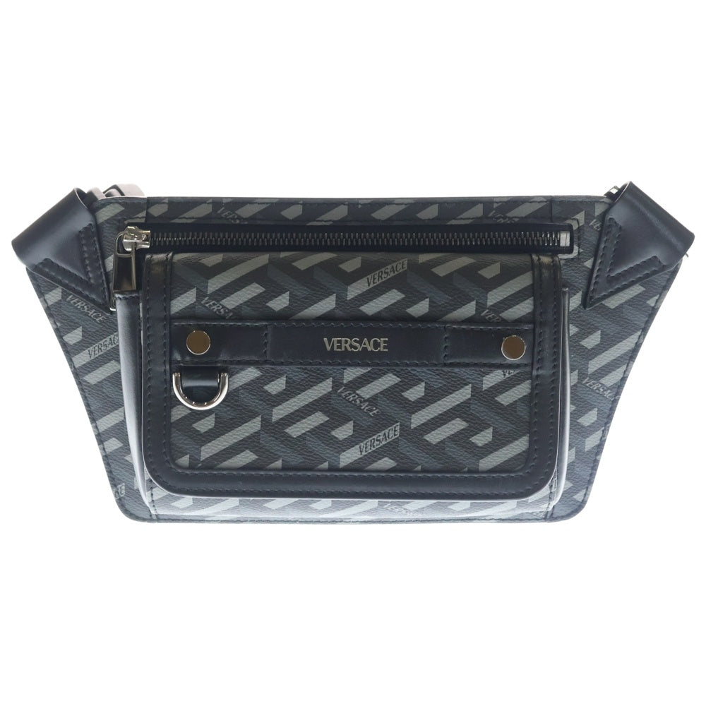 VERSACE ヴェルサーチ Signature Belt Bag 1004559 ラ・グレカ シグネチャー ベルト ボディバッグ グレー VERSACE(ヴェルサーチ) Signature Belt Bag 1004559 ラ・グレカ