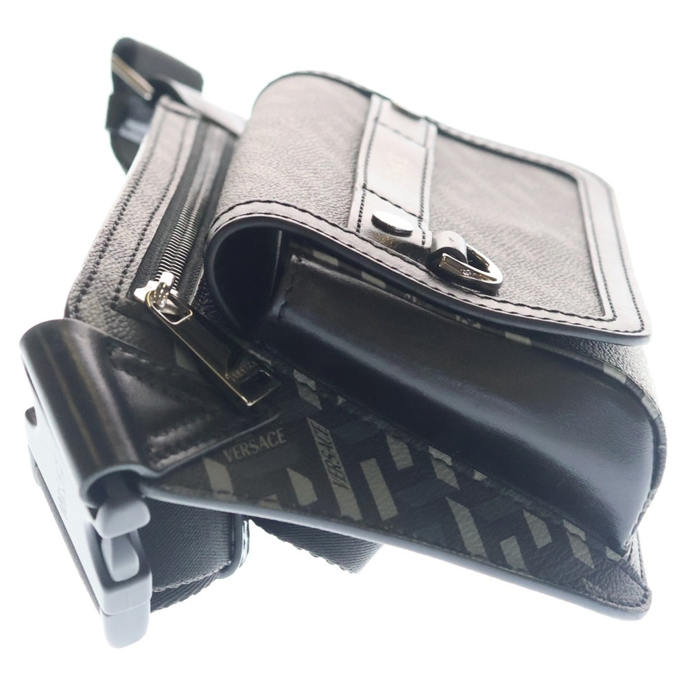 VERSACE(ヴェルサーチ) Signature Belt Bag 1004559 ラ・グレカ シグネチャー ベルト ボディバッグ グレー