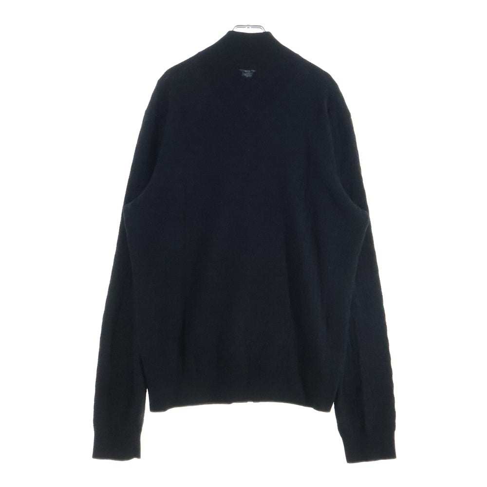 LOUIS VUITTON(ルイヴィトン) 20SS フロントレザーロゴパッチ ダミエ ジップ長袖ニットカーディガン ブラック HBN46WF99