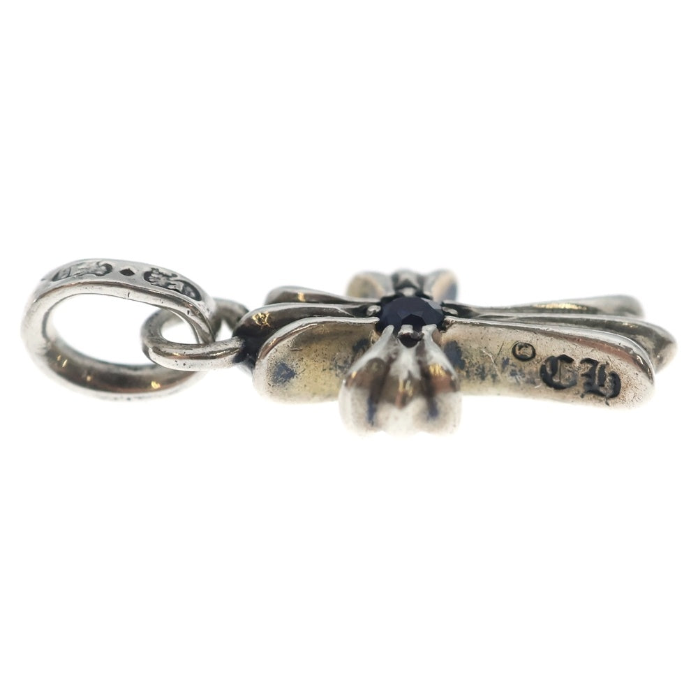 CHROME HEARTS(クロムハーツ) CRS BBYFAT SAP ベイビーファットクロス 両面1サファイア ペンダントトップ シルバー